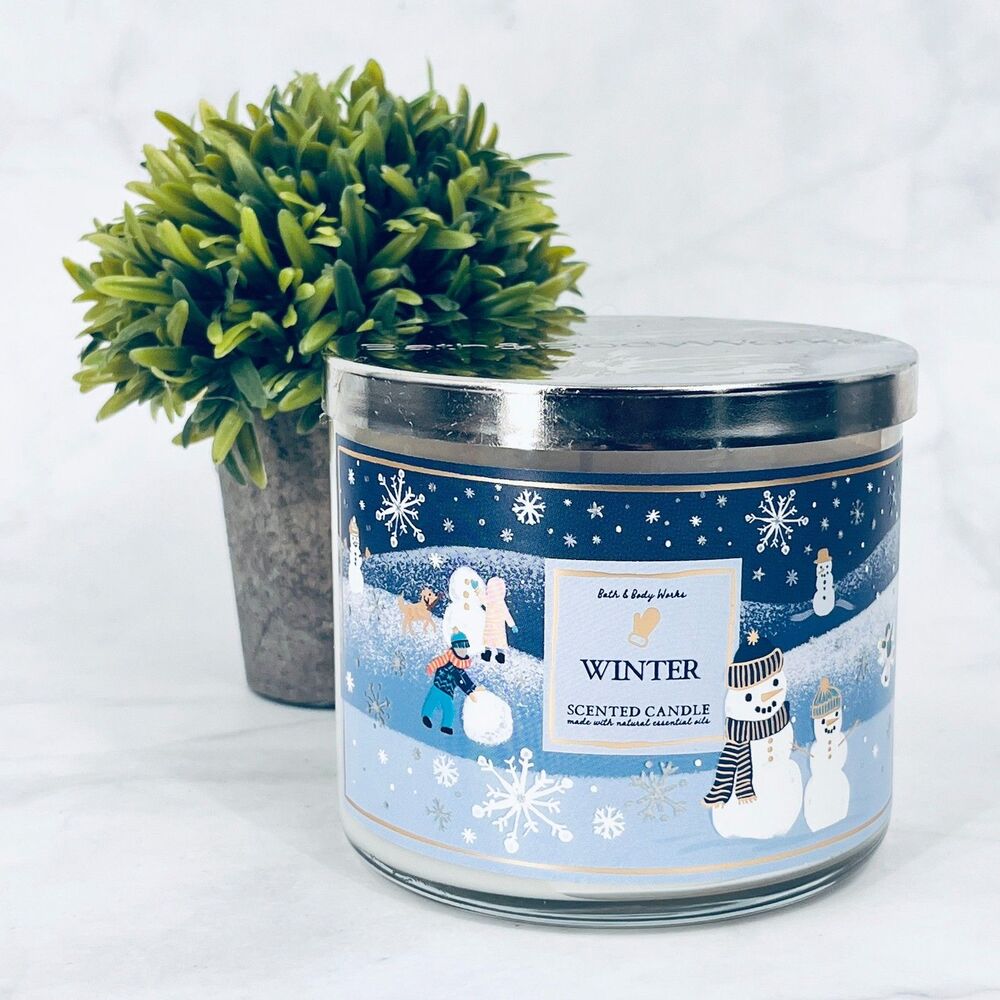 Bath & Body Works WINTER 14.5 oz 3 Wick Scented Candle Snowman